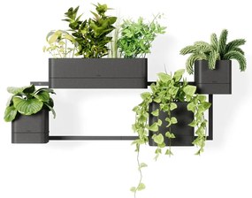 Závesné plastové kvetináče na bylinky v súprave 4 ks Cubiko – Umbra