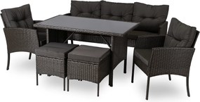 ATLANTA záhradná sedacia súprava, čierna/čierna