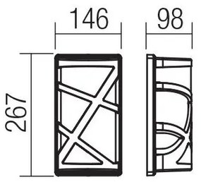 Redo 9097 - Vonkajšie nástenné svietidlo VORTEX 1xE27/20W/230V IP44
