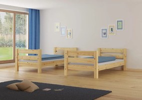 Detská poschodová posteľ z masívu borovice HONZA - 200x90 cm - prírodná