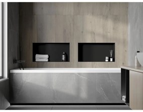 Mexen X-Wall-NR, polička na zapustenie pod obklad bez goliera 60 x 30 cm, čierna matná, 1971603010