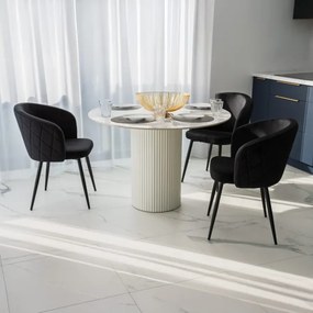 Jedálenská stolička HAMPTON zamatová, čierna