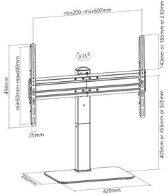 MK FLORIA Superior SUPSTV020 - Stojací držiak na TV 37-70" čierny
