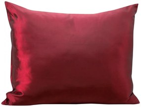 Bordová saténová obliečka na vankúš so vzorom 50x60 cm