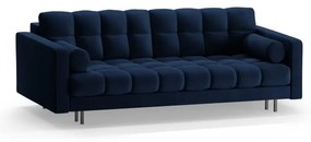 Tmavomodrá zamatová rozkladacia/s úložným priestorom pohovka 222 cm Bali – Cosmopolitan Design