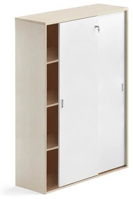 Kancelárska skriňa s posuvnými dverami MODULUS XL, 1600x1200mm, breza,biela