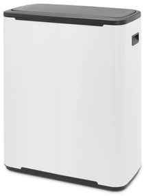 Biely dotykový oceľový odpadkový kôš na triedený odpad 60 l Bo Touch Bin – Brabantia