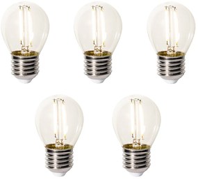 Sada 5 stmievateľných LED žiaroviek E27 P45 číre sklo 3W 350 lm 2200K