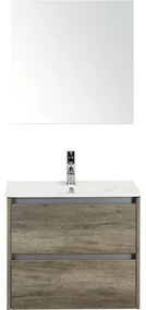 Kúpeľňový nábytkový set Dante 60 cm s keramickým umývadlom Model 1 dub Nebraska zrkadlová skrinka