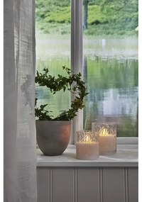 Biela LED vosková sviečka v skle Star Trading Flamme Romb, výška 10 cm