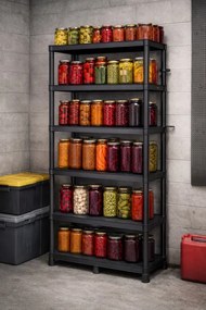 Plastový dielenský regál Stacker 74x172,5 cm čierny