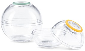 2 guľaté nádobky na uchovávanie potravín