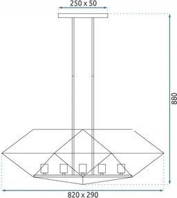 Toolight Toolight, stropné svietidlo 5xE27 APP1037-5CP, čierna, OSW-05561