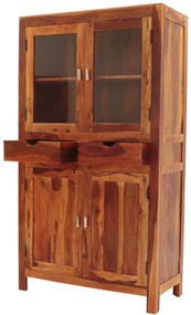 furniture-nabytek.cz - Vitrína presklená s drevom palisander 100x180x45