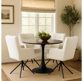 Noela Otočná jedálenská stolička látková ENZO biela