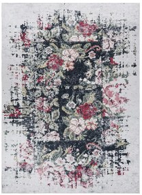 Kusový koberec ANDRE Flowers 1816D, 160x220, čiernobiela, chodba / predsieň, Dywany Łuszczów