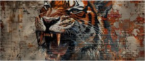 Obraz - Tiger z tehál (120x50 cm)