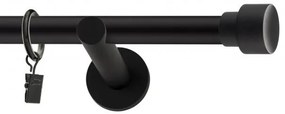 Dekorstudio Garniža jednoradová SLICK čierna matná 19mm Dĺžka: 140cm, Typ uchytenia: Držiak otvorený, Typ príslušenstva: Bez príslušenstva