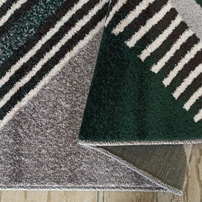 DY Sivo-zelený koberec s geometrickým vzorom Otto 03 Rozmer: 80x150 cm