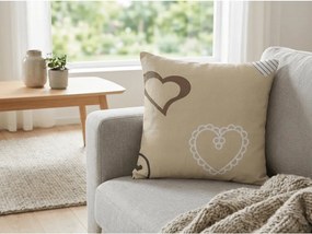 Bavlnená obliečka na vankúš DEAMON POLY 45x45 cm, béžová