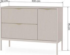 Skříňka pod umyvadlo Livia s deskou 100 cm kašmírová