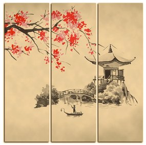 Obraz na plátne - Tradičné ilustrácie Japonsko - štvorec 360FB (105x105 cm)