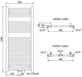 Mexen Pluton, elektrické vykurovacie teleso 1200x500 mm + vykurovacia tyč 600 W, čierna, W106-1200-500-2600-70