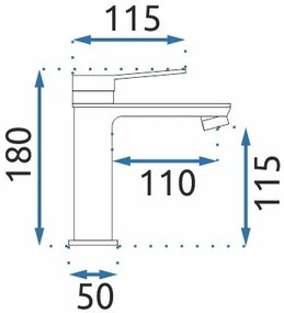 Rea Viral, umývadlová batéria h-180, chrómová, REA-B2019