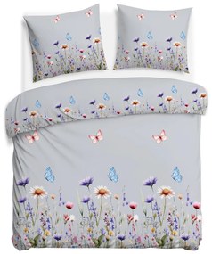 FLANELOVÉ OBLIEČKY FLANELOVE 180X200 CM, 2KS 70X80 CM KVETY