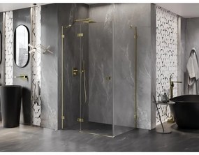 Mexen Lunar, 1-krídlový sprchový kút, ľavý, 85 x 80 cm, 8mm číre sklo, zlatý profil, 834-085-080-50-00-L