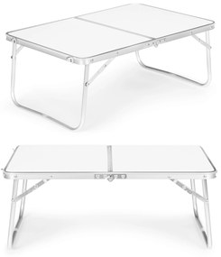 Turistický stolík, skladací piknikový stôl, biela doska, 60x40 cm