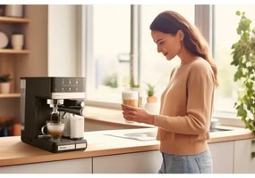 Sencor - Pákový espresso kávovar 1350 W/230 V čierny/matný chróm