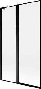 Mexen Mist L, 2-krídlová vaňová zástena, ľavá 110 x 150 cm, čierny rám, čierna - 8A9L-110-011-70-70-L