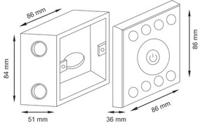 Dotykový spínač so stmievačom pre jednofarebné LED pásiky 12-24V 4-kanálový