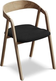 Čierne jedálenské kreslo z masívneho dreva Erika – Makamii