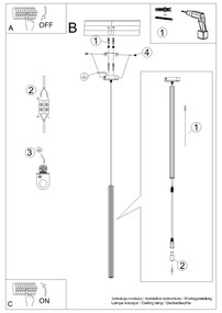 Sollux SL.1339 - Luster na lanku ARCHE 1xG9/8W/230V zlatá