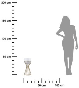 KOVOVÝ KVETINÁČ SO STOJANOM GLAM 46X20 CM BIELA/ZLATÁ