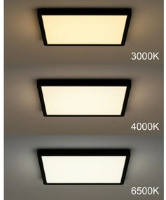 LED stropné svietidlo LED/40W/230V 3000/4000/6500K 50x50 cm čierne