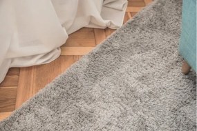 Koberec Micro fiber soft shaggy strieborný
