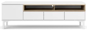 Biely TV stolík 156x48x48 cm Roomers – Tvilum