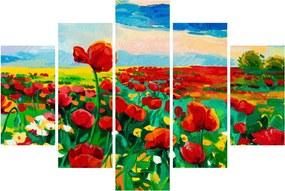 Obraz poľa s vlčími makmi (150x105 cm)
