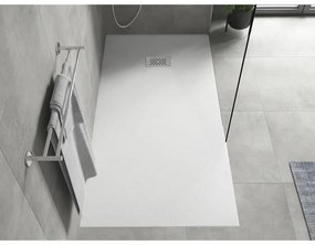 Mexen Hugo, obdĺžniková sprchová vanička SMC 180 x 90 cm, biela, oceľová krytka, 42109018-X