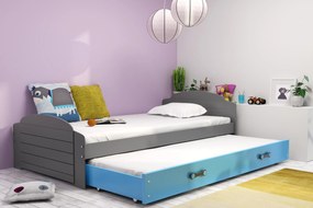 Interbeds Jednolôžková posteľ Lili3 Grafit pre teenagerov 200x90 s matracom, rozkladacia - modrá