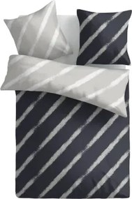 Obliečky Estella 140x200 cm, pruhované modro-šedé, renforcé%