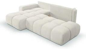 Rozkladacia rohová čalúnená sedacia súprava s úložným priestorom do L ALMADA ľavá béžová