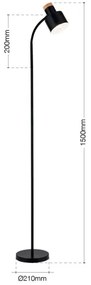 Orion - Stojacia lampa GILI 1xE27/40W/230V čierna