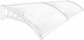 Plastová strieška MAKO DUO 100x200cm - čierna