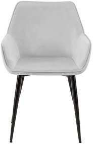 Jedálenská stolička Luena zamat - svetlosivá