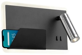 Klausen 141000 - LED Nástenné svietidlo BOARD LED/7,8W/230V + LED/3W čierna/chróm