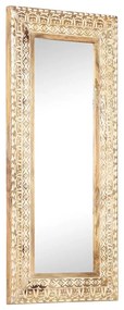 Ručne vyrezávané zrkadlo 110x50x2,6cm mangovníkové drevo
